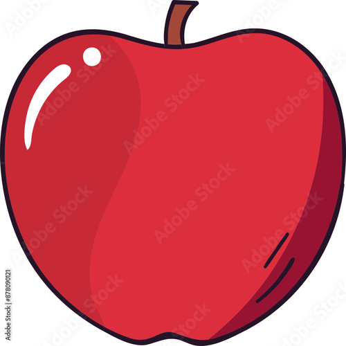 Red Apple Icon in Flat Style.