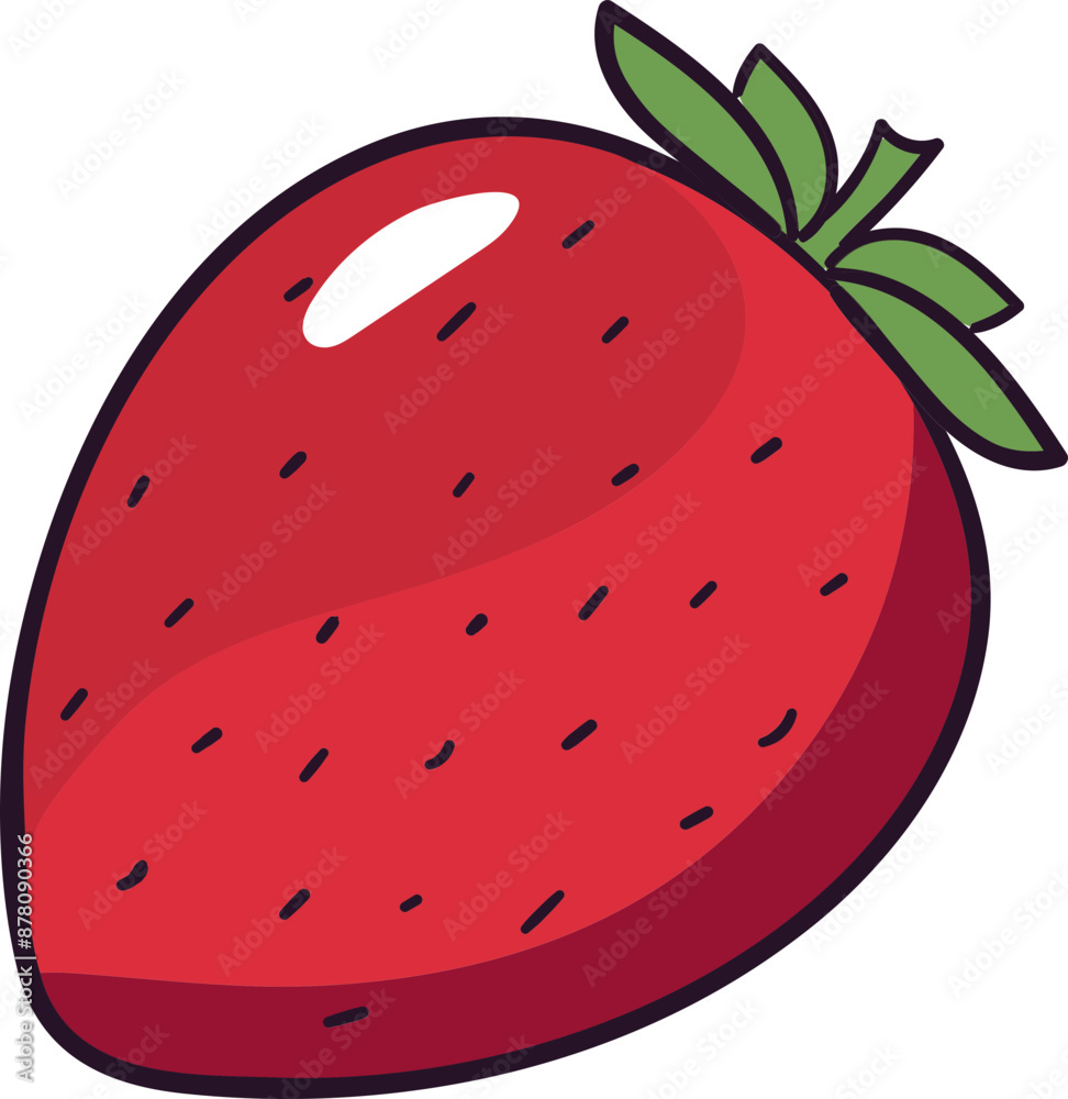 Obraz premium Red Strawberry Icon in Flat Style.