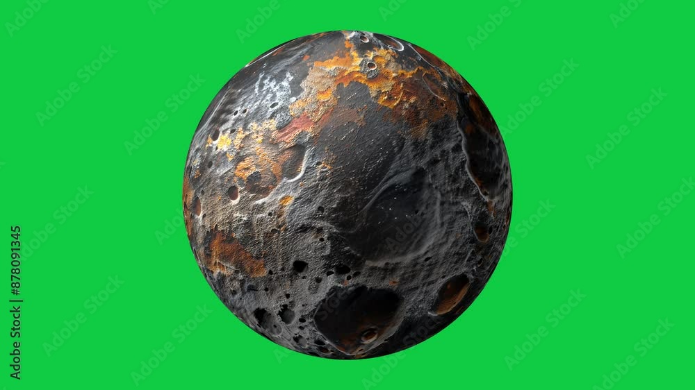 beautiful fantasy dark planet rotation seamless looping animation in green screen beautiful fantasy dark planet rotation seamless looping animation in green screen