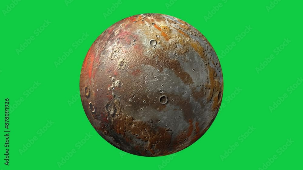 unknown rocks textured planet rotating on chroma key background unknown rocks textured planet rotating on chroma key background