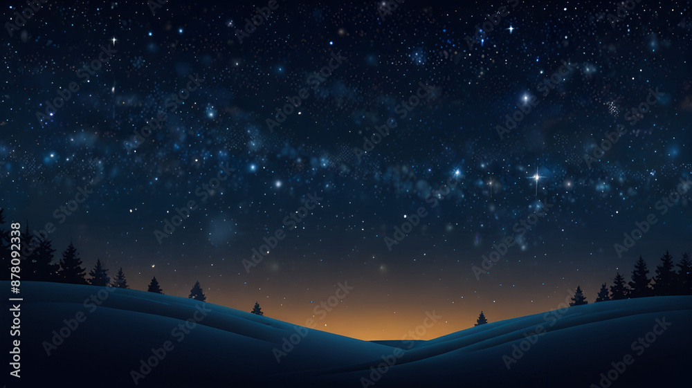 Fototapeta premium Deep blue sky at night in winter background.