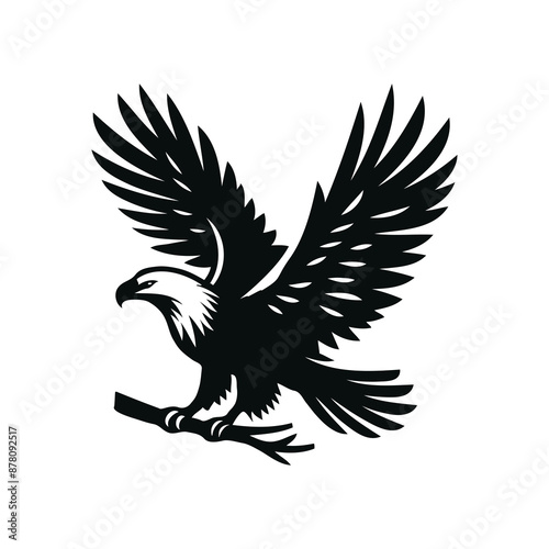 Eagle silhouette vector art illustration