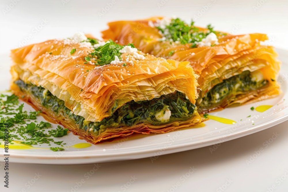 Elegant Deep Dish Spinach Pie with Tangy Feta Cheese Elegant Deep Dish Spinach Pie with Tangy Feta Cheese