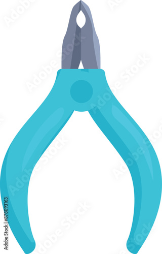Blue metal nail clippers showing cutting edges