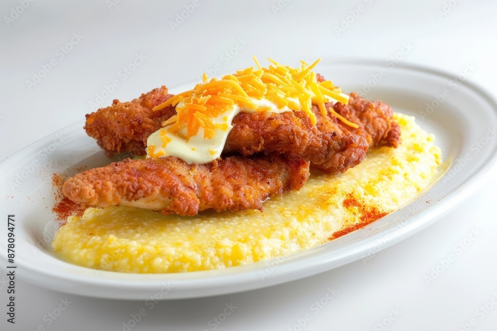 Creamy Cheddar Grits and Golden Fried Chicken Creamy Cheddar Grits and Golden Fried Chicken