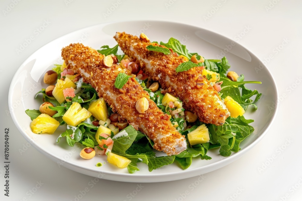Yummy Mahi-Mahi Macadamia Nut Fingers with Fresh Mint and Cilantro Cream Yummy Mahi-Mahi Macadamia Nut Fingers with Fresh Mint and Cilantro Cream
