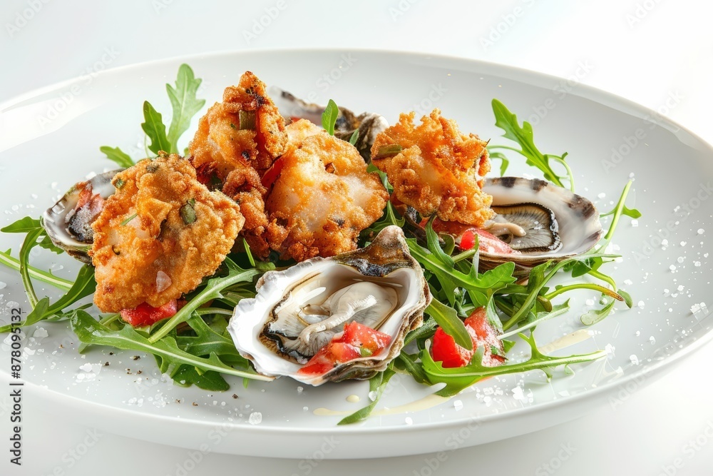 Plump Oysters with Vibrant Tomato and Rocket Dressing Plump Oysters with Vibrant Tomato and Rocket Dressing