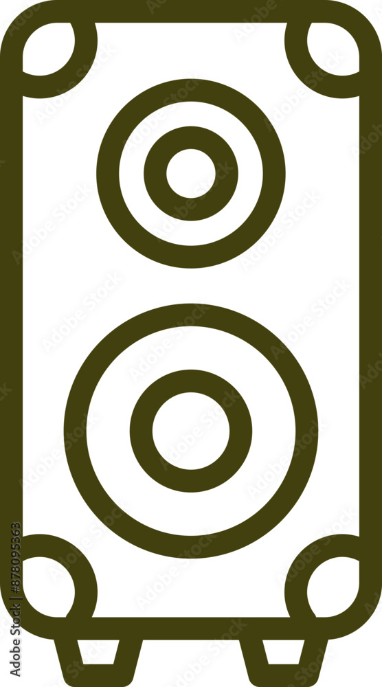 Illustration of speaker icon in green line art. Illustration of speaker icon in green line art.