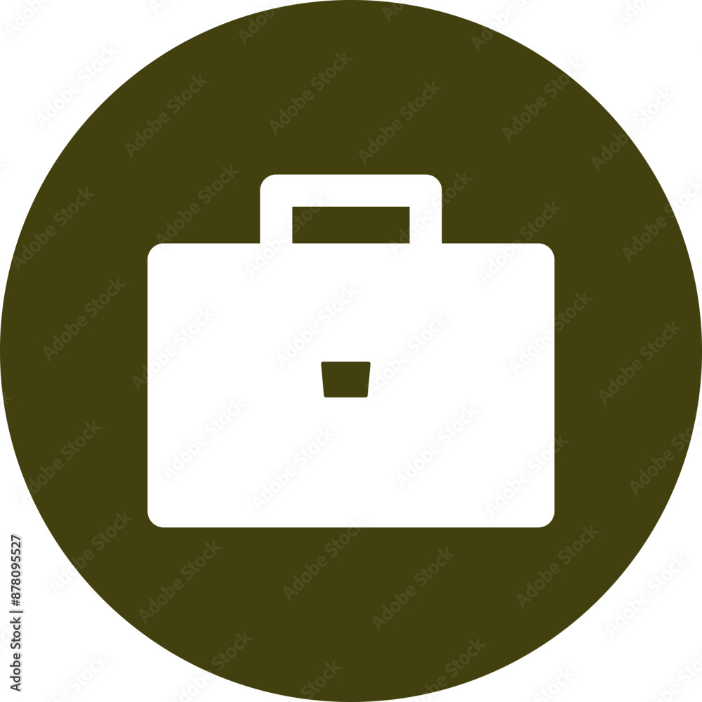 Briefcase circle icon in green and white color.