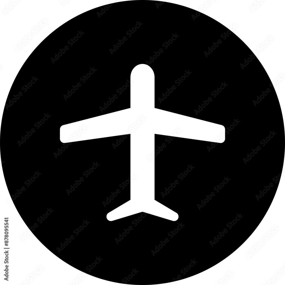 Glyph Airplane Icon in Flat Style. Glyph Airplane Icon in Flat Style.