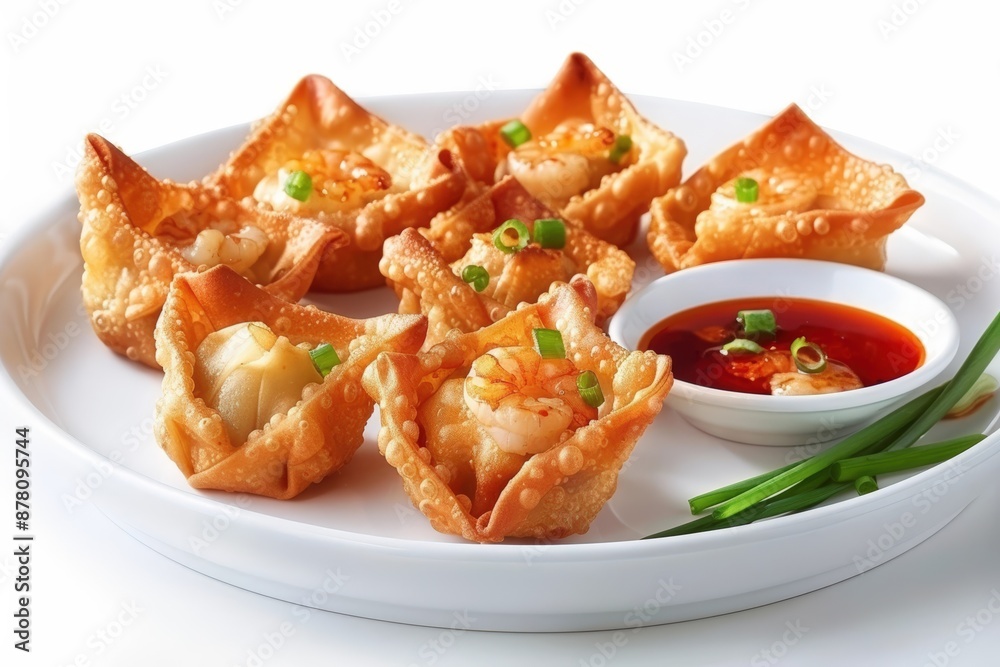 Delicious Deep-Fried Wonton Filled with Succulent Pork and Shrimp Delicious Deep-Fried Wonton Filled with Succulent Pork and Shrimp