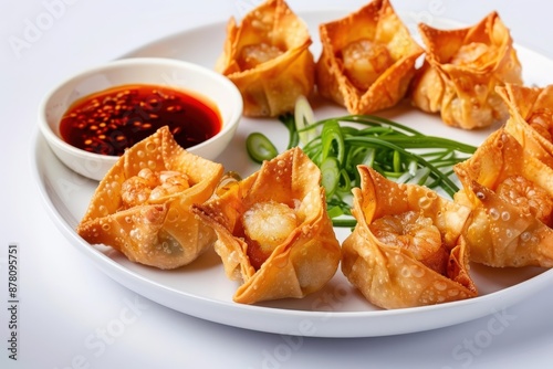 Crispy Golden-Brown Wonton with Green Onions