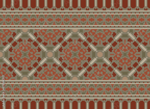 Ikat paisley. Geometric ethnic pattern oriental African American Pakistan,Asia,Aztec motif textile and bohemian.design for background, wallpaper