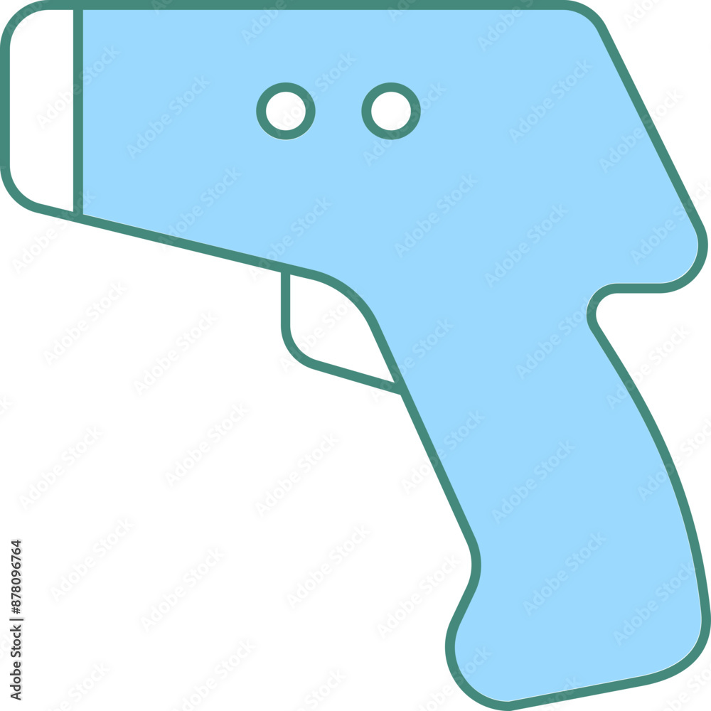 Isolated Thermal Gun Icon in Blue and White Color.