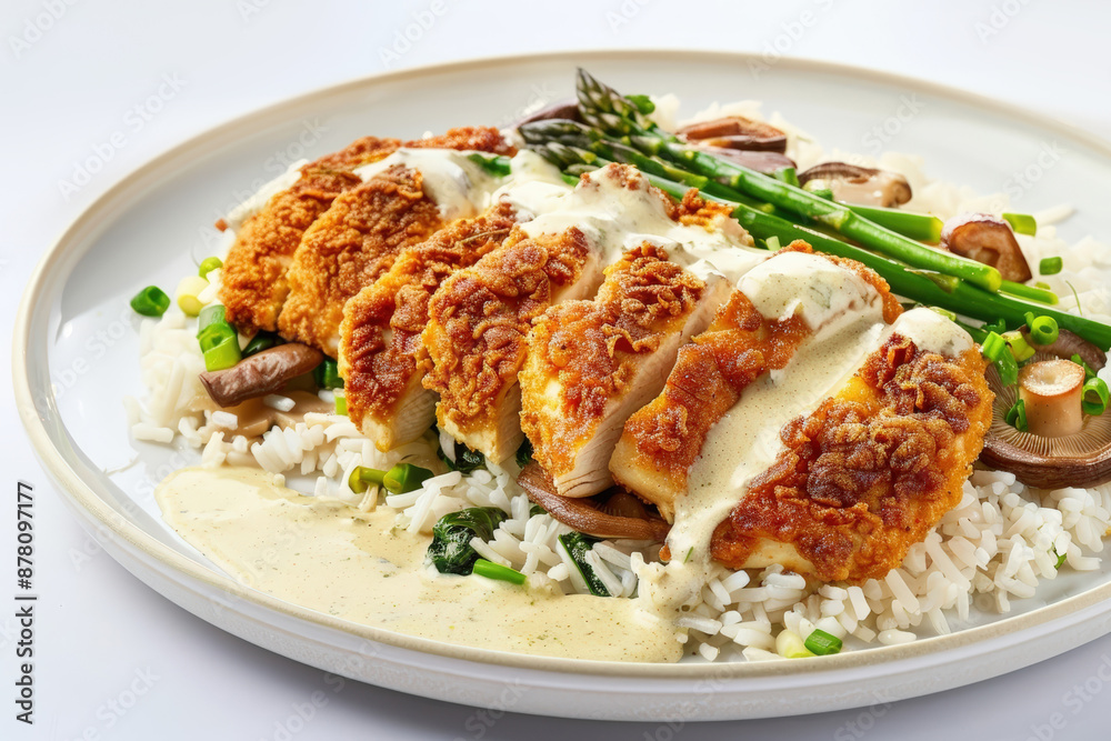 Scrumptious Chicken Divan with Fluffy White Rice Bed Scrumptious Chicken Divan with Fluffy White Rice Bed