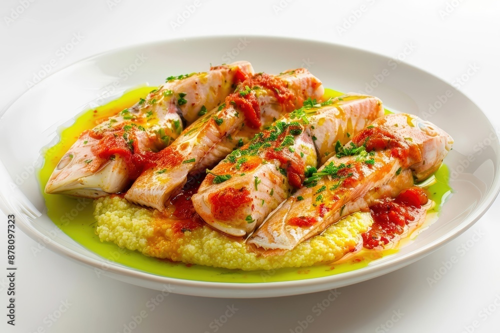 Flavor-Packed Red Snapper in Tomato Sauce on Creamy Polenta with Olive Oil Flavor-Packed Red Snapper in Tomato Sauce on Creamy Polenta with Olive Oil