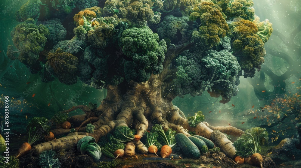 Fototapeta premium The Magical Broccoli Tree of Abundance