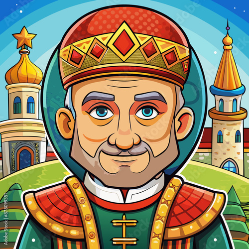 illustration of russian man