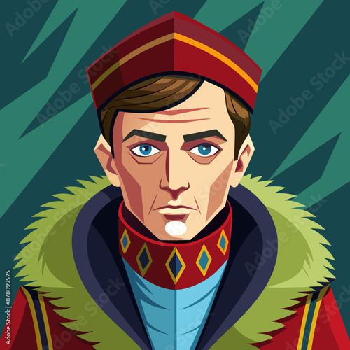 illustration of russian man