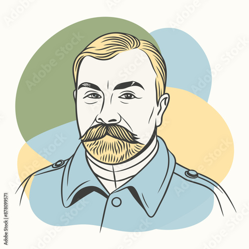 illustration of russian man