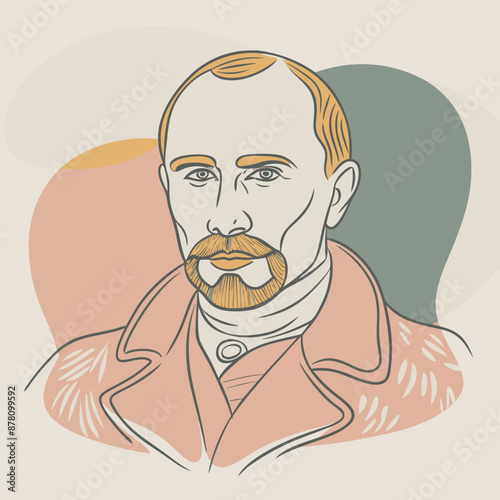 illustration of russian man