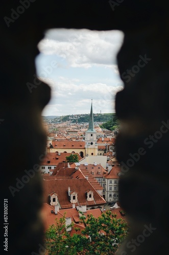 prague view from a window of the old castle, travel photography