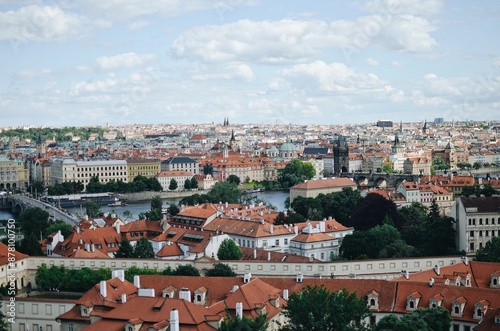 Prague view from a window of the old castle, travel photography