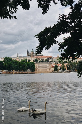 Scenic View of Prague with the Vltava River