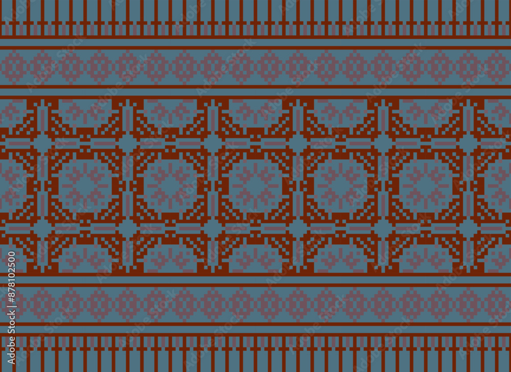 Obraz premium Tribal striped seamless pattern. Aztec geometric black-white background. Can be used in fabric design for clothes, accessories, decorative paper, wrapping,