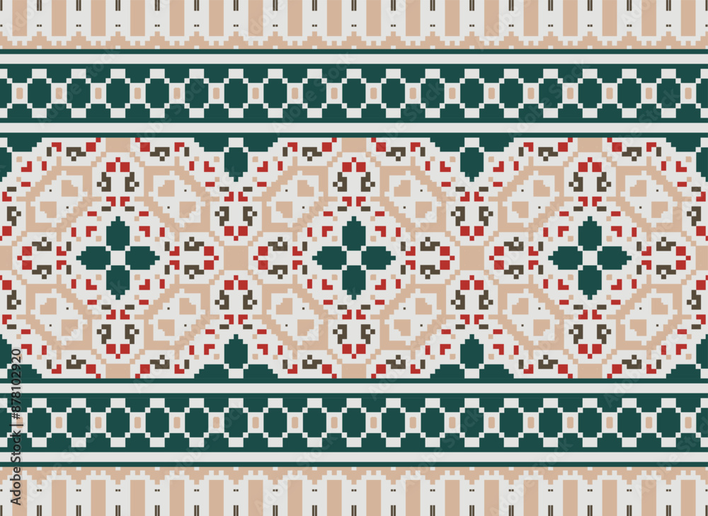 Naklejka premium Tribal striped seamless pattern. Aztec geometric black-white background. Can be used in fabric design for clothes, accessories, decorative paper, wrapping,