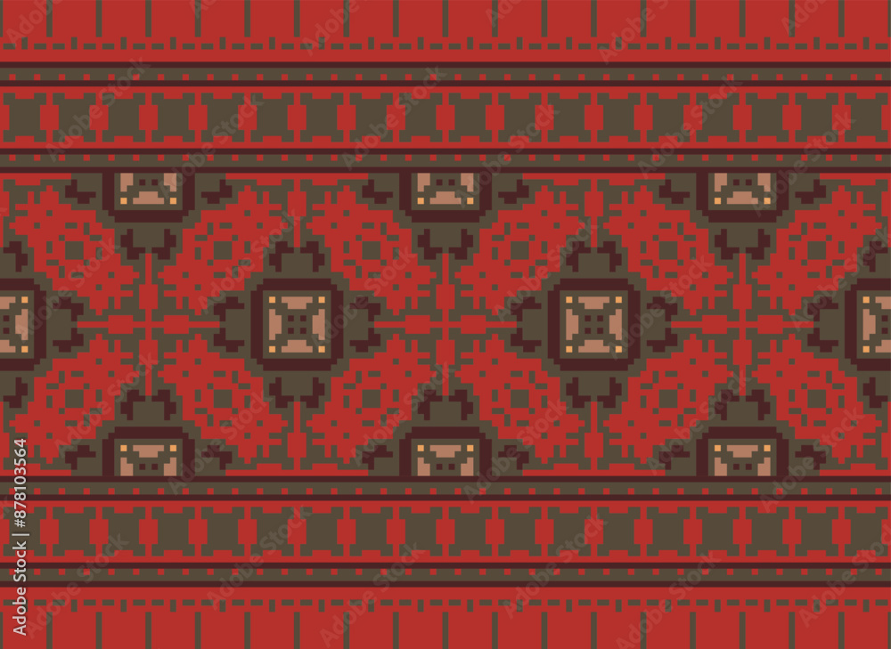 Obraz premium Tribal striped seamless pattern. Aztec geometric black-white background. Can be used in fabric design for clothes, accessories, decorative paper, wrapping,