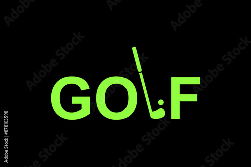 This is a golf type logo with a green golf club icon, suitable for use as logos for golf ball companies, field service providers, golf caddies, golf equipment, website logos, social media and others.