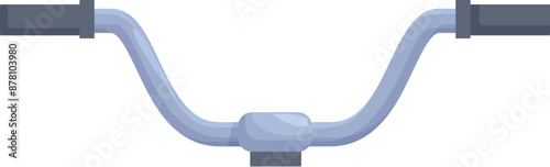 Metallic bicycle handlebar with black rubber grips, enabling the cyclist to steer and maintain balance
