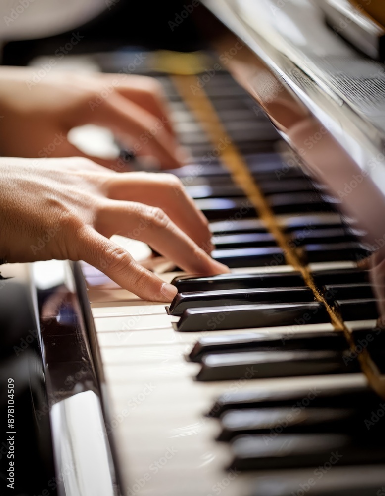 Piano Player - Playing the Piano during Concert or Christmas - Romantic Playing of the Piano - Black Grand Piano during a Performance - Classical Instrument in a Orchestra - Closeup of the Player Hand Piano Player - Playing the Piano during Concert or Christmas - Romantic Playing of the Piano - Black Grand Piano during a Performance - Classical Instrument in a Orchestra - Closeup of the Player Hand