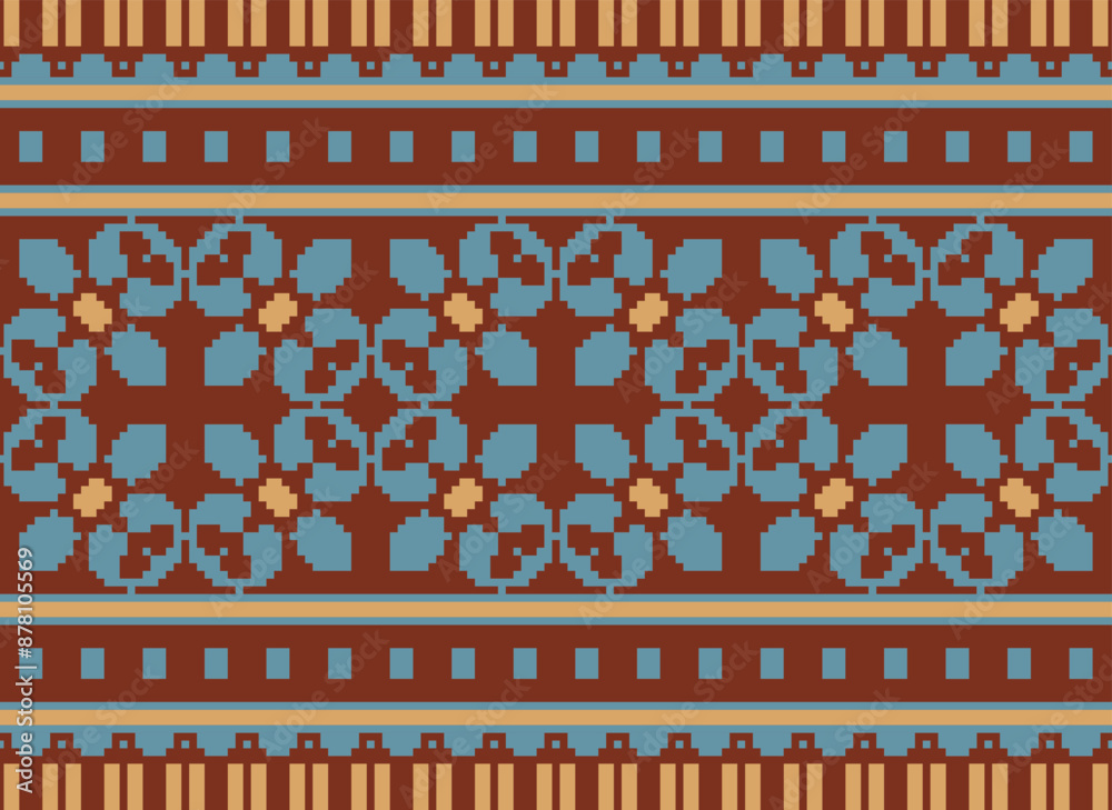 Fototapeta premium Tribal striped seamless pattern. Aztec geometric black-white background. Can be used in fabric design for clothes, accessories, decorative paper, wrapping,