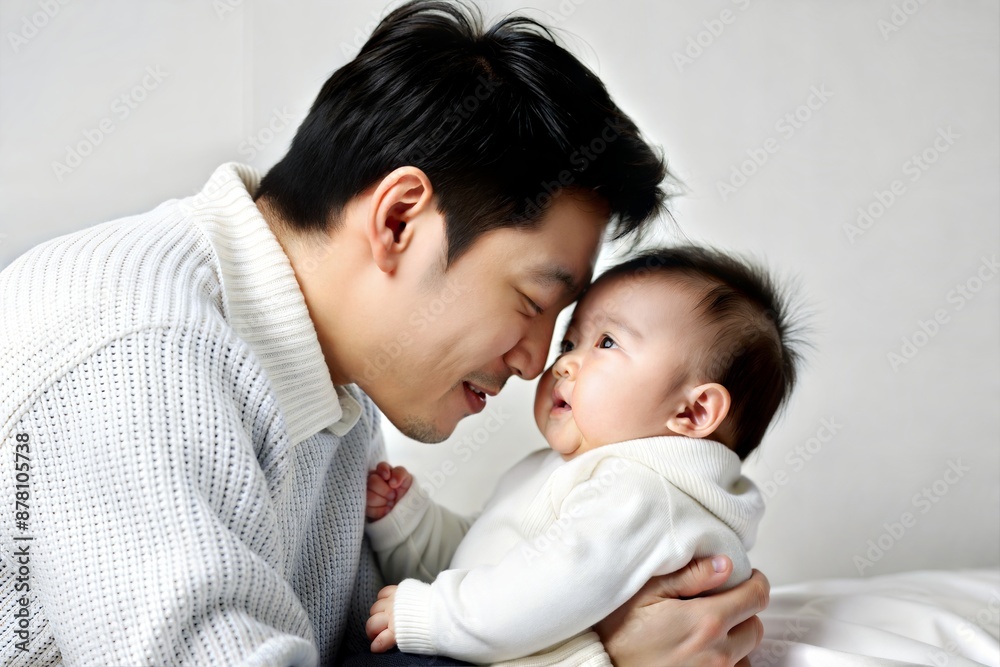 Tender Moment Between Asian Father and Baby
Tender Moment Between Asian Father and Baby