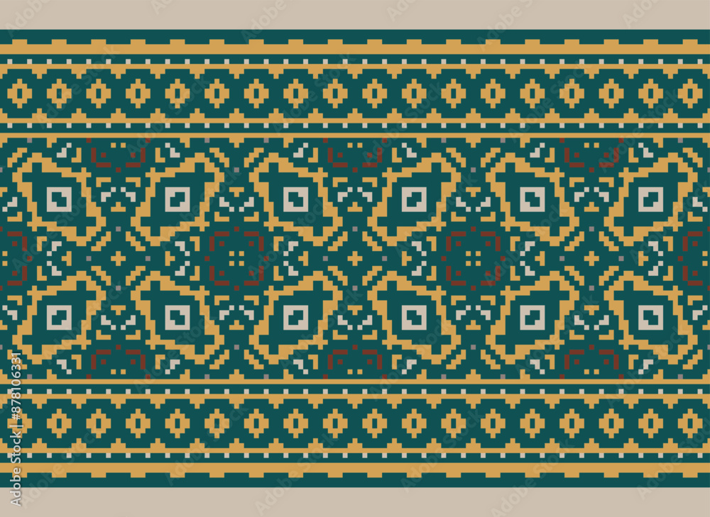 Naklejka premium Tribal striped seamless pattern. Aztec geometric black-white background. Can be used in fabric design for clothes, accessories, decorative paper, wrapping,