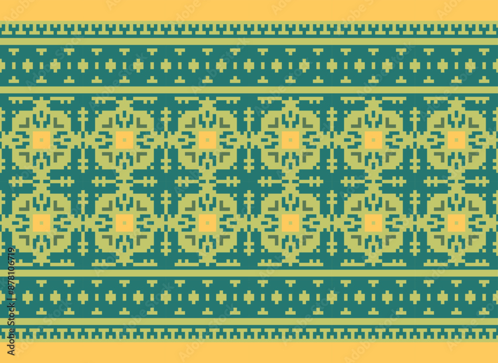 Obraz premium Tribal striped seamless pattern. Aztec geometric black-white background. Can be used in fabric design for clothes, accessories, decorative paper, wrapping,