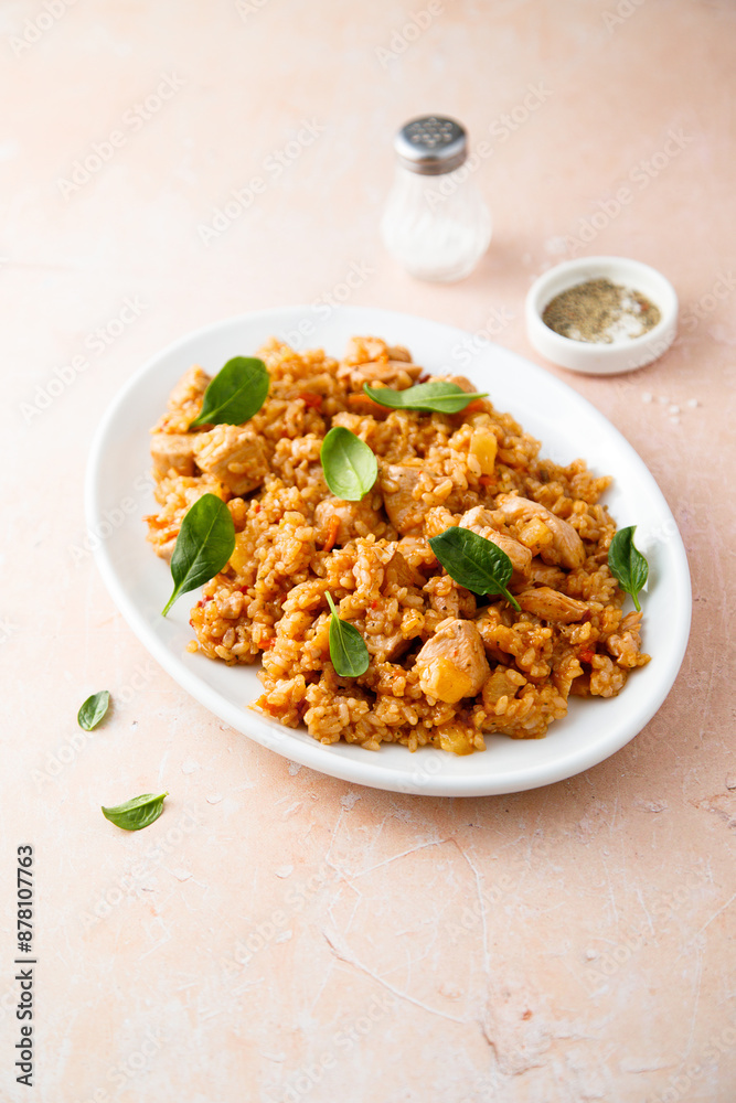 Spicy rice with chicken and pineapple Spicy rice with chicken and pineapple