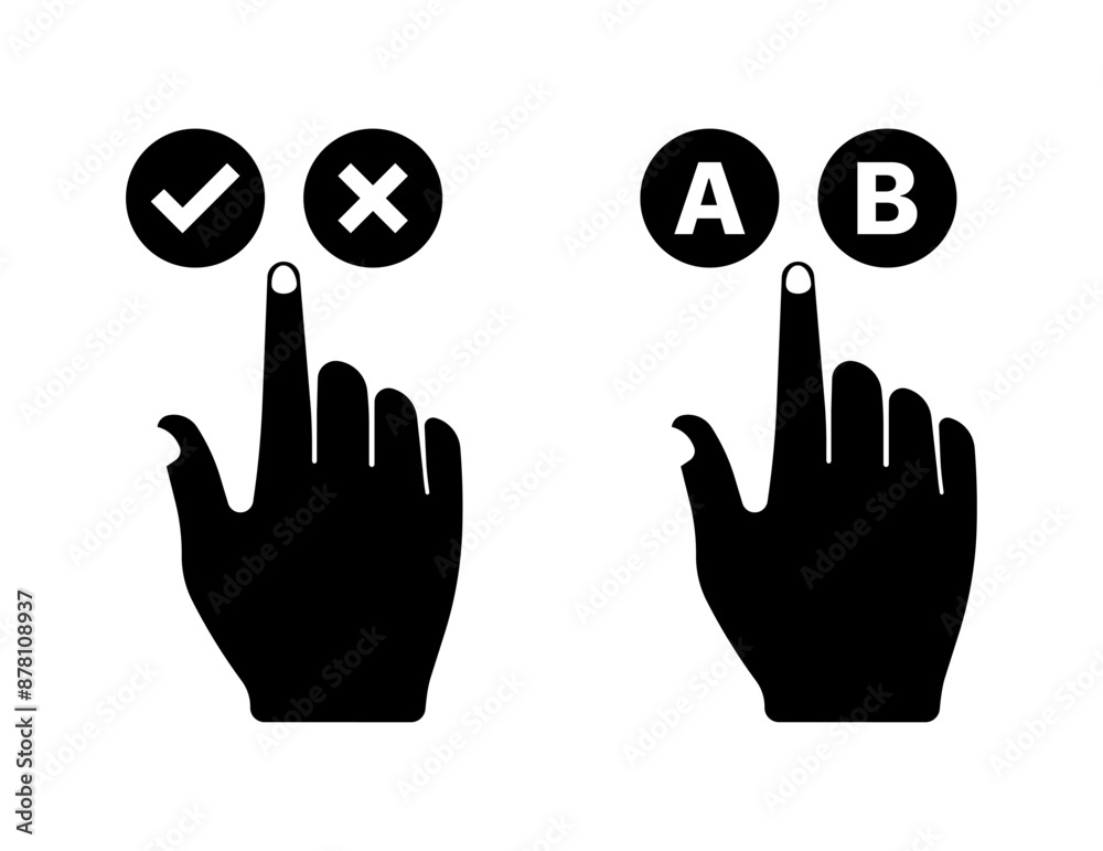 Obraz premium Choice set icons. Silhouette style. Vector icons.