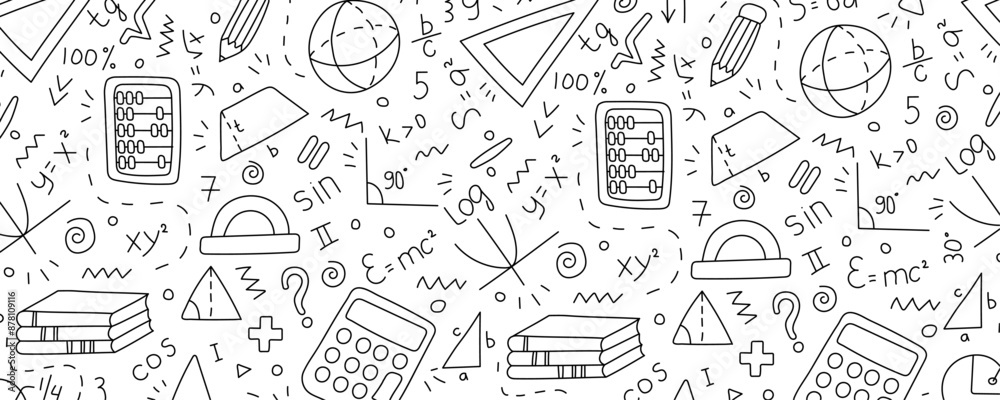 Math set of doodle elements. Vector, isolated Math set of doodle elements. Vector, isolated