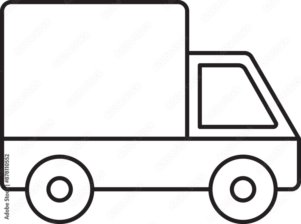 Delivery Truck Icon in Linear Style. Delivery Truck Icon in Linear Style.