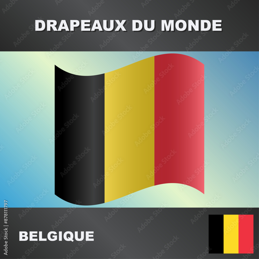 Drapeau ondulé par le vent de la belgique