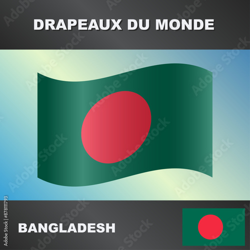 Drapeau ondulé par le vent du bangladesh