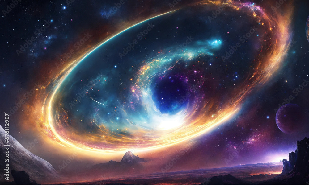 Obraz premium planet - mars planet with galaxy 