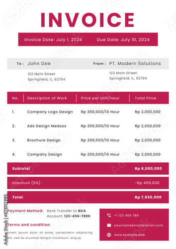 Professional Business Invoice Template Design