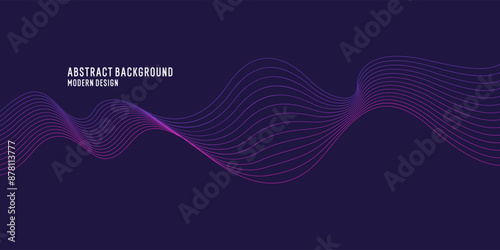 Wavy, wriggling lines on a dark background. Abstract background with amorphous shapes. A template for placing text and information. Beautiful stylish design.