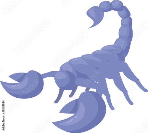 Blue scorpion standing in attacking position, ready to strike with its claws and tail