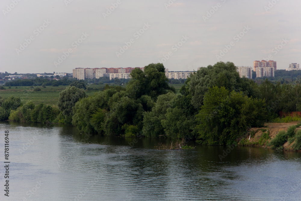 View of the city from the bank of the Moscow river View of the city from the bank of the Moscow river