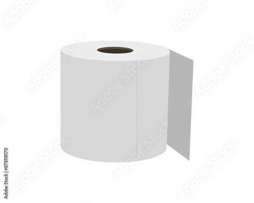 Toilet paper roll or tube icon design, template for wc. Bathroom hygiene icons, kitchen cleaning towel. Blank soft scroll product.